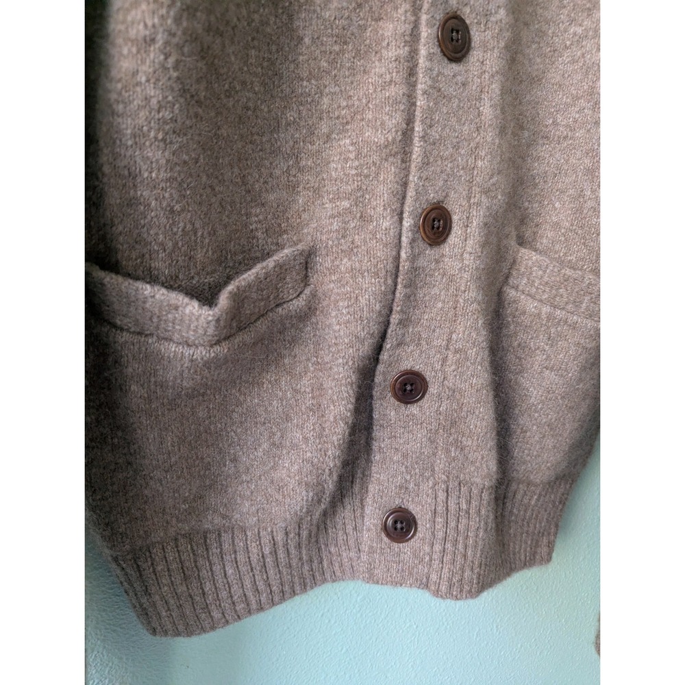 Wills Brown YakWool Alpaca Merino Wool Blend V-Neck Cardigan Sweater Small - Picture 2 of 9